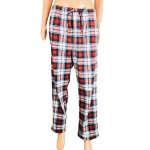 Nautica Plaid Lounge Pajama Pants Silky Stretch Micro Fleece SZ M Elastic Waist
